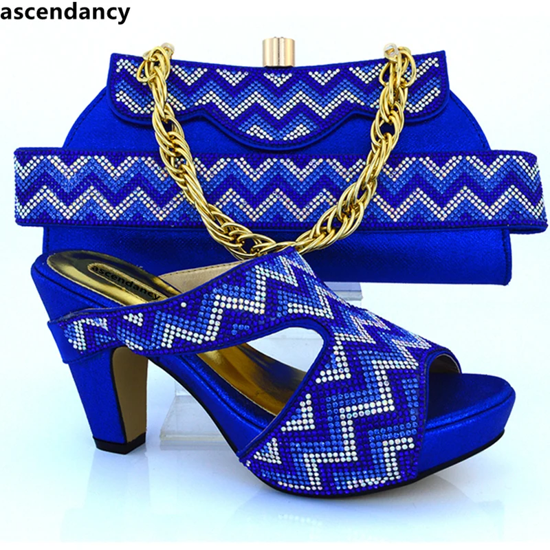 royal blue shoes and bag to match