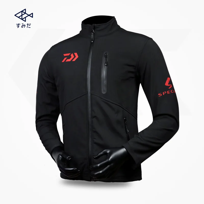 

2017 DAIWA NEW Fishing Autumn And Winter soft shell clothe coat DAIWAS Plus velvet Keep warm light waterproof DAWA Free shipping