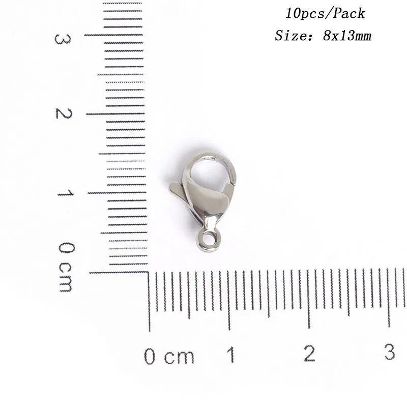 Выберите размер 5 застежек из нержавеющей стали с омаром для изготовления ювелирных изделий ожерелье браслет DIY ювелирных изделий 10 шт - Цвет: 8x13mm