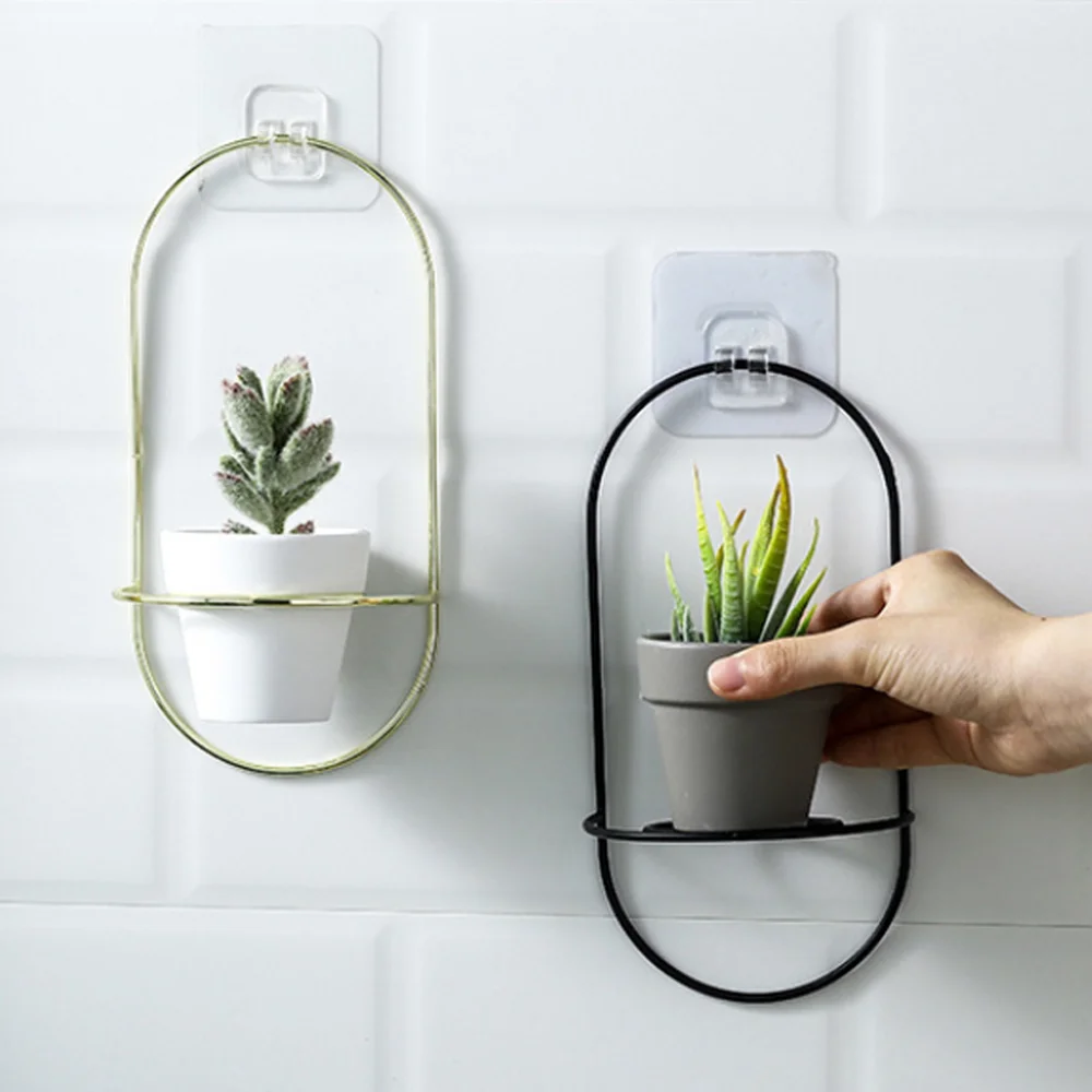 

Nordic Minimalism Style Wall Mounted Vase Ceramics Iron Art Vase Flower Pot Home Wedding Living Room Decoration