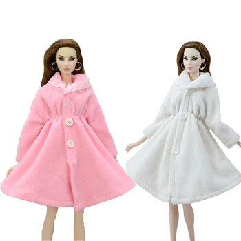 

NK 2020 Newest Doll Flannel Coat Fashion Clothes Handmade Dresses Pretty Grows Outfit For Barbie Doll Best gift For Girl's