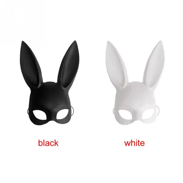 Fashion PVC Women Girl Party Cosplay Rabbit Ears Mask Sexy Long Ears Carnival Mask Halloween