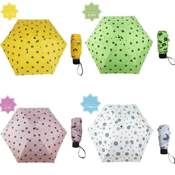 

Mini Pocket 5 Folding Compact Princess Anti UV Sun Rain Umbrella Parasol Gifts Cute Bear Plaid Children Adult Umbrellas