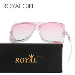 ROYAL GIRL негабаритных для женщин без оправы квадратный солнцезащитные очки для Модные мужчин ретро классический высокое качество очк