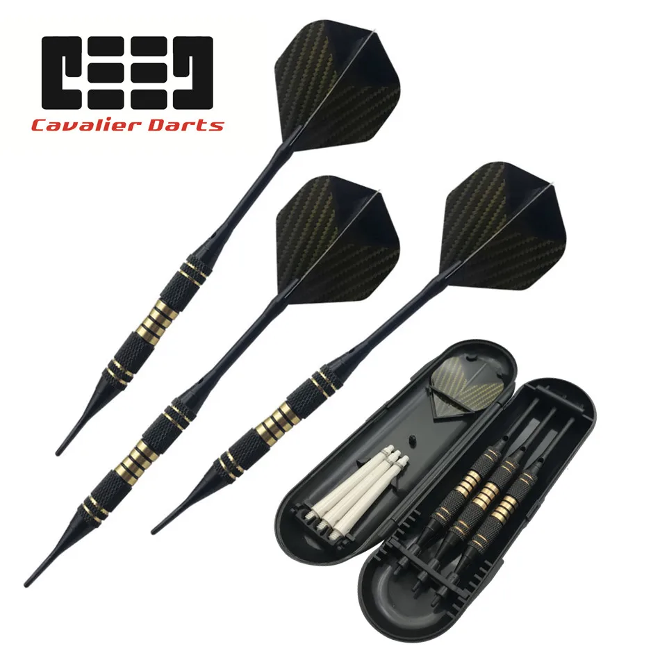 

Cavalier Free Shipping Professional Soft Tip Darts Electronic Dart 3pcs/set Golden Black Body Aluminum Shaft 18g Nice Flight