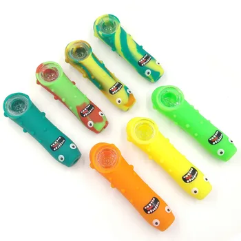 

1pc Funny Rick and Morty Pickle Rick Silicone Smoking Pipe Tobacco Pipe Unbreakable Silicone Tobacco Spoon Pipe