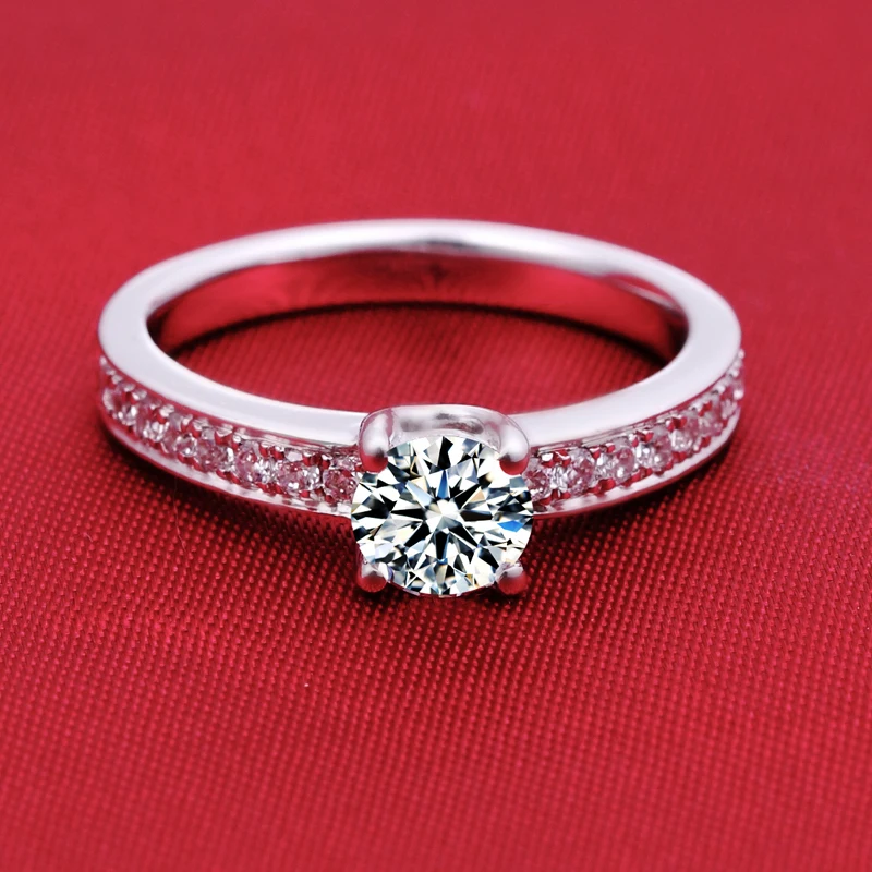 

Brand new original 1 carat SONA synthetic diamant wedding engagement ring 925 sterling silver ring bands (DFE)