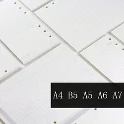 45 листов A7 A6 A5 Чистый цвет простой 6 отверстий с отрывными листами блокнот для core внутренней стороны учетной записи заправки для