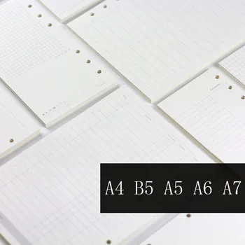 

45 sheets A7 A6 A5 Pure color simple 6 hole loose-leaf notepad for core inner Hand account Planner refills school office supply
