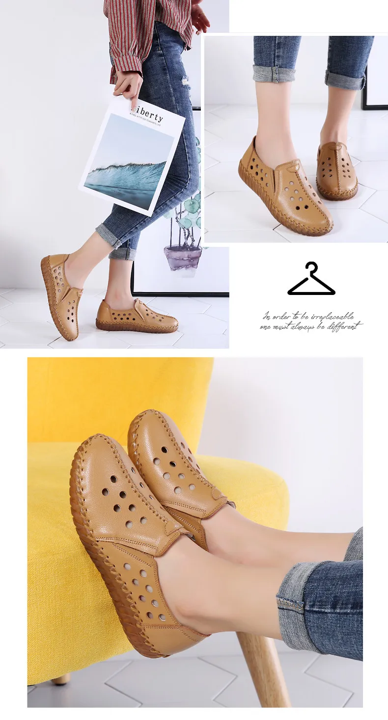 CAGILKZEL 2019 New Woman Shoes Casual Genuine Leather Shoes Women Loafer Slip On Ladies Shoes For Women Moccasins slipony (13)
