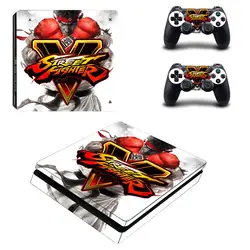 Street Fighter наклейка PS4 Slim кожи Стикеры для Sony Игровые приставки 4 консоли и 2 Пульты ДУ для игровых приставок PS4 Slim кожи Стикеры