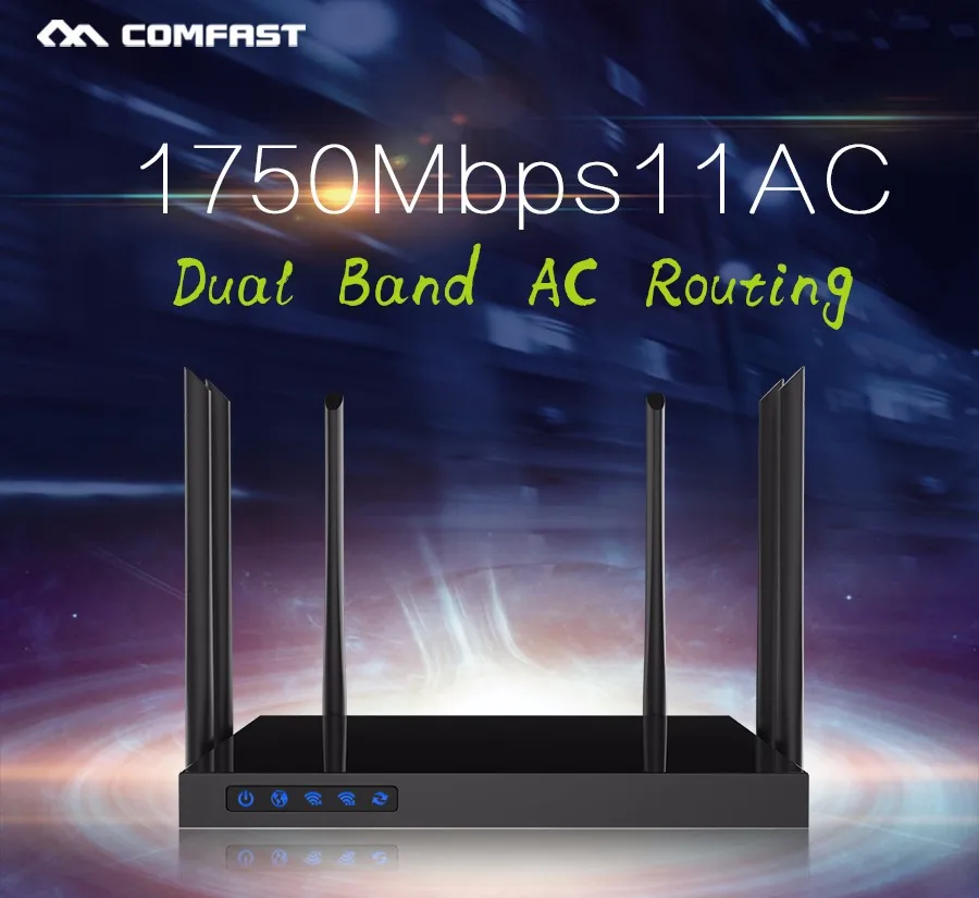 Comfast CF-WR650AC 1750 Мбит/с Беспроводной Dual Band гигабит Wi-Fi маршрутизатор 802.11ac 2,4G и 5G USB2.0 строительных AC управлять маршрутизатор