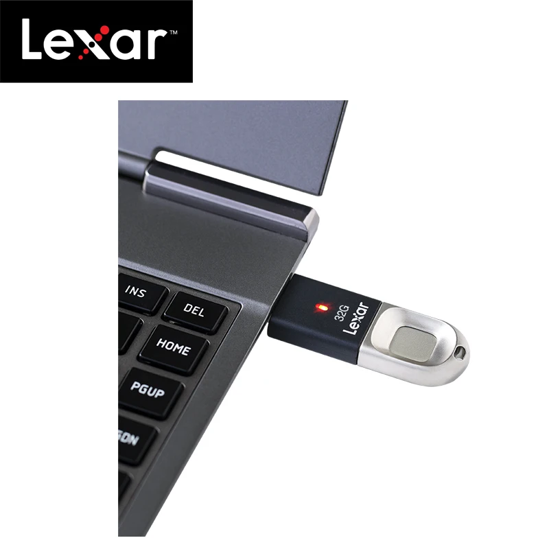 100% Оригинальный USB флеш накопитель Lexar с распознаванием отпечатков пальцев 128 ГБ 64