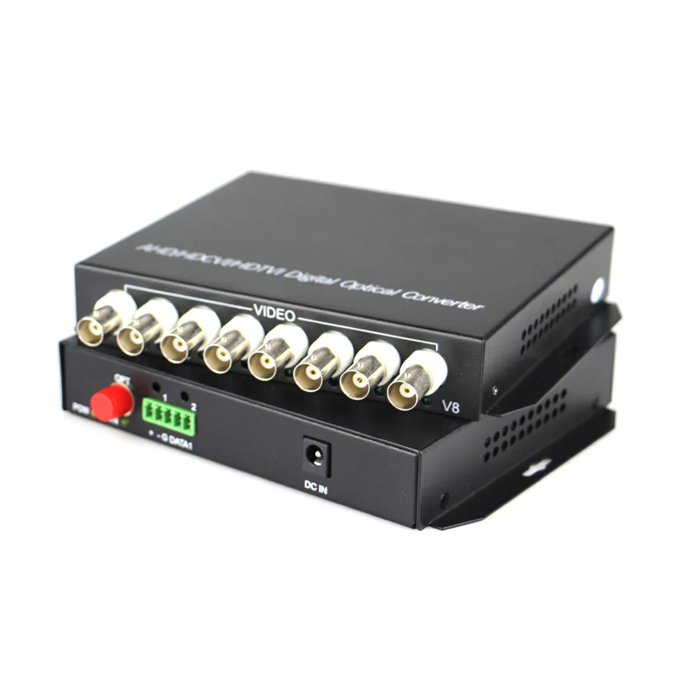 High Quality HD CVI 8 Channel Video Fiber Optical Converters