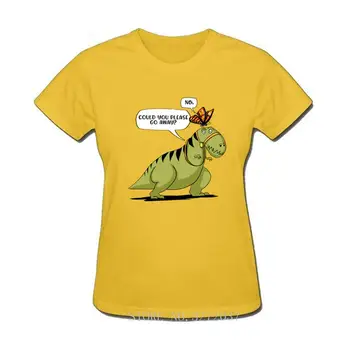 

Could You Please Go Away T-Rex Dinosaur Fun Butterfly women and Big girl short sleeve T-shirt