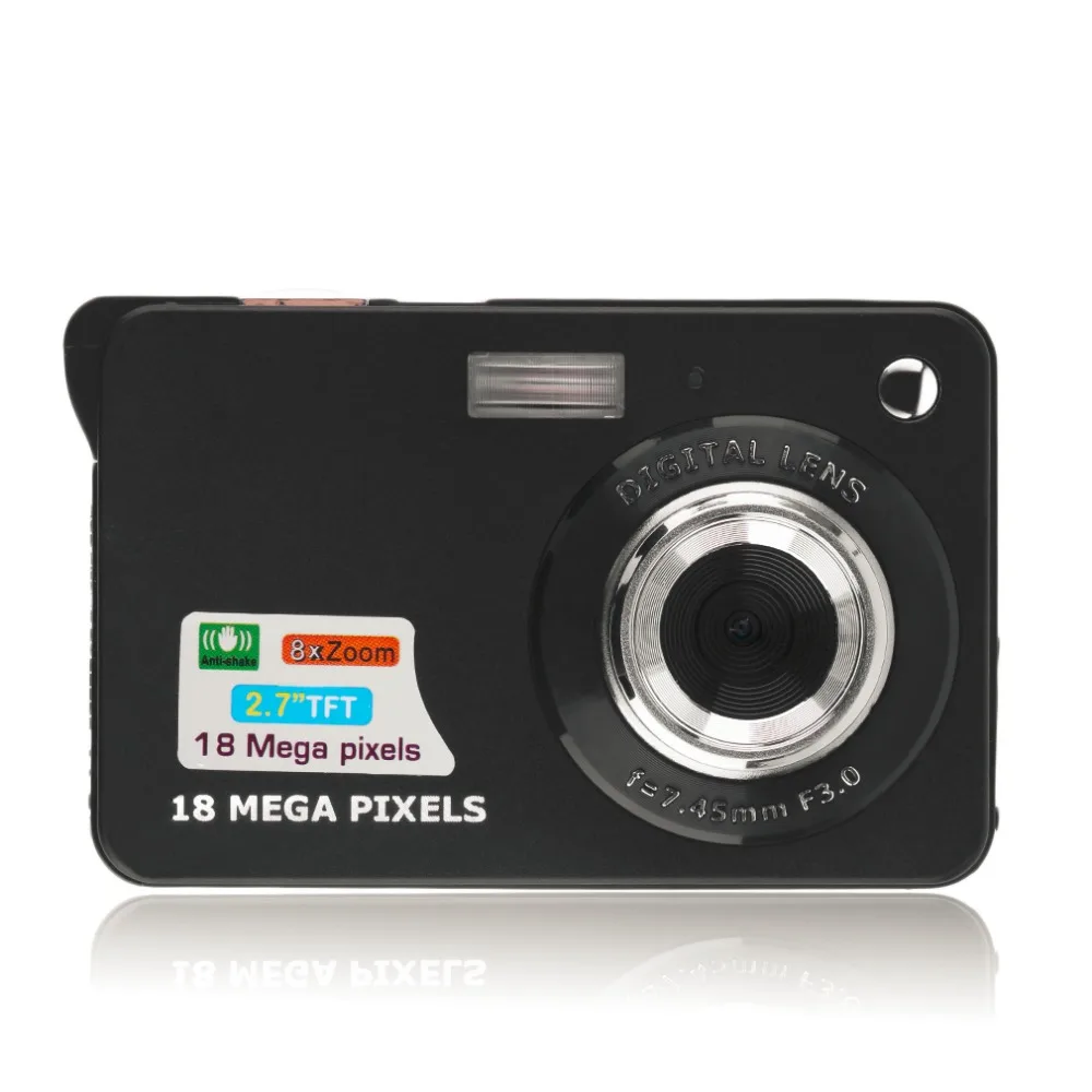 

Digital Camera Camcorder TF card JPEG/AVI CMOS Senor 2.7 TFT LCD HD 720P 8x Zoom Anti-shake video camera High Quality Black