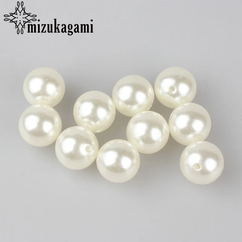 

Free Shipping Pick Size 6.8.10.12.14.16.18.20mm ABS White Lvory Color Imitation Pearl beads Round Beads DIY Necklace Accessories