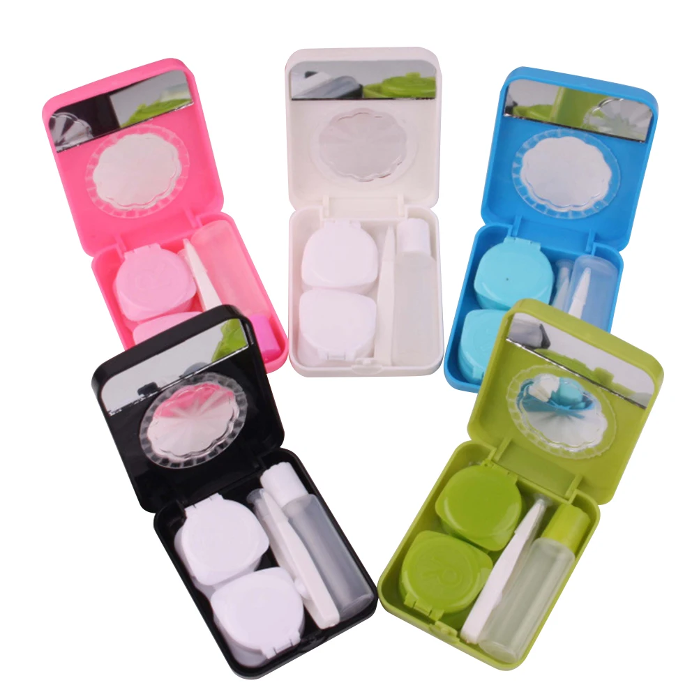 

5pcs Contact Lens Boxes Storage Case Solid Contact Lenses Box Travel Kit With Tweezer Contact Lenses Box Contact lens Case