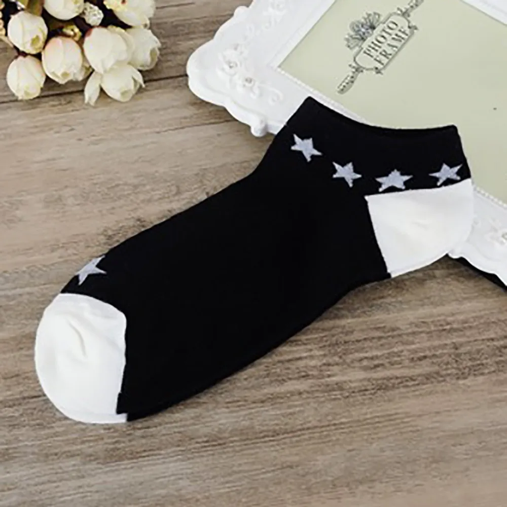 Womail1 пара носков унисекс Летние удобные хлопковые носки в черно-белую полоску короткие носки для мужчин и женщин