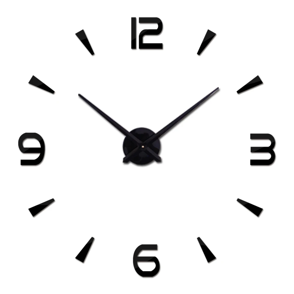 Fashion new Diy acrylic mirror wall clock big quartz watch still life clocks living room home decoration 3d stickers Europe 