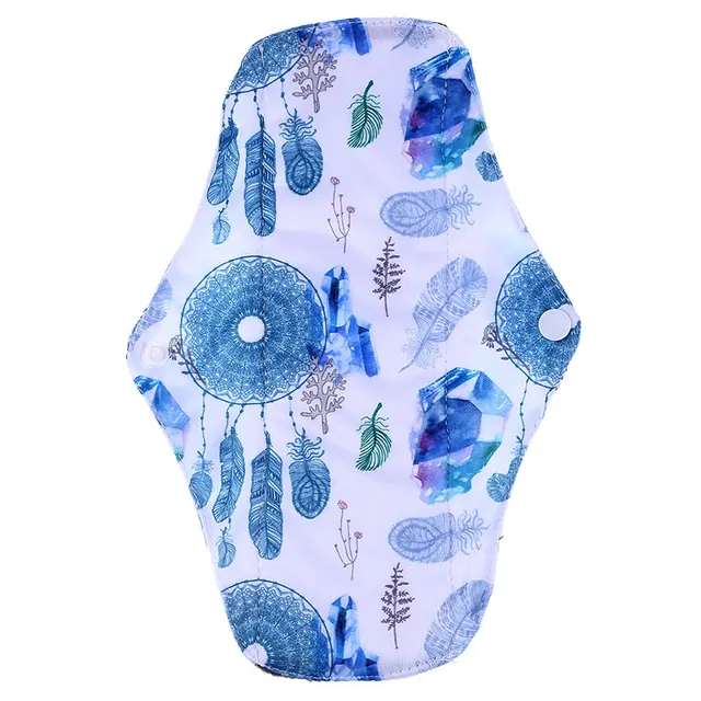 [simfamily] 6+2 Including 6Pcs Reusable Waterproof Regular Flow Menstrual Pads+2Pcs Mini Wet Bag Bamboo Charcoal Material Pads