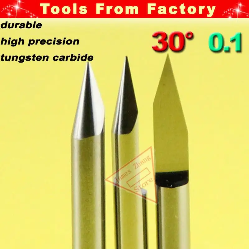 

10 x Carbide PCB cnc router V bits Engraving Bit Tungsten tools - Engrave Wood Acrylic PVC Metal tool Diameter 3.175 # J3.3001