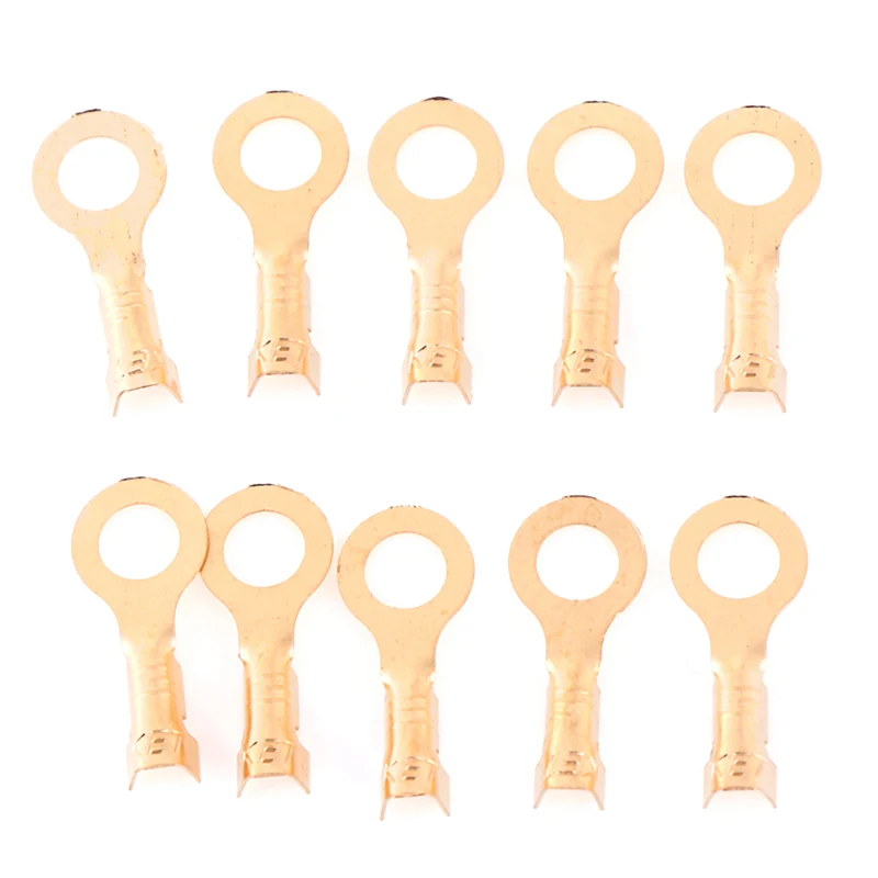 100 pièces 4.2mm or laiton rond épissure pressé à froid voiture haut-parleur mâle Terminal étain placage Cosse connecteurs électriques