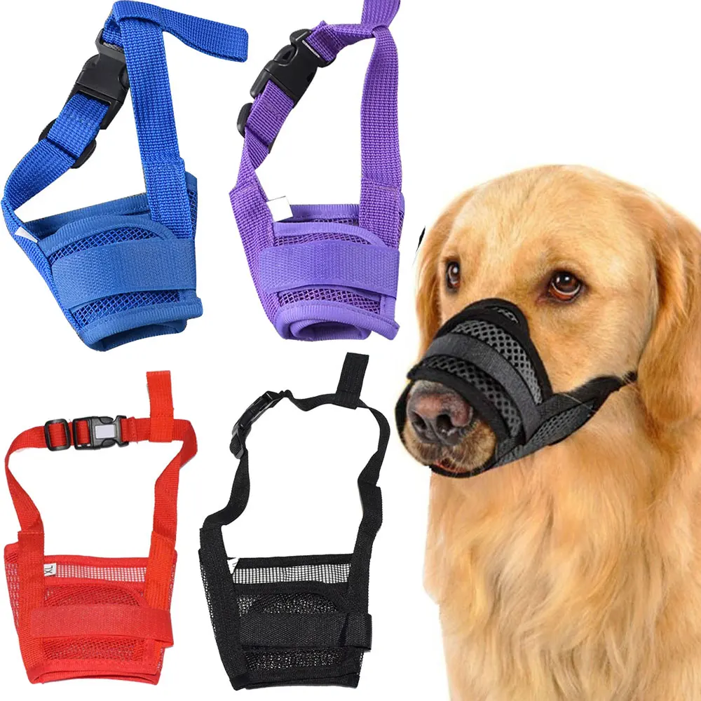 

Adjustable Mesh Dog Muzzle Grooming Nylon Mask Mouth Muzzle Dlya Sobak Closed Anti Stop Bark Bite Chew Pet Training Accessories
