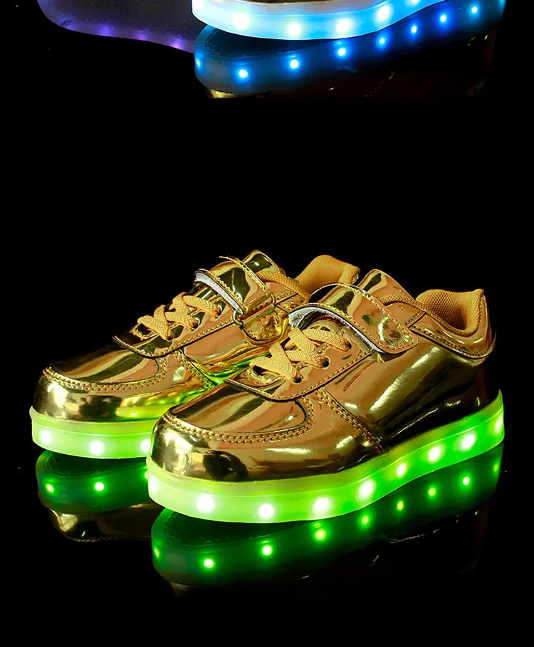 Новый 25-35 детей обувь с подсветкой USB Зарядное устройство светящиеся кроссовки со светодиодной подсветкой Детская обувь освещения для