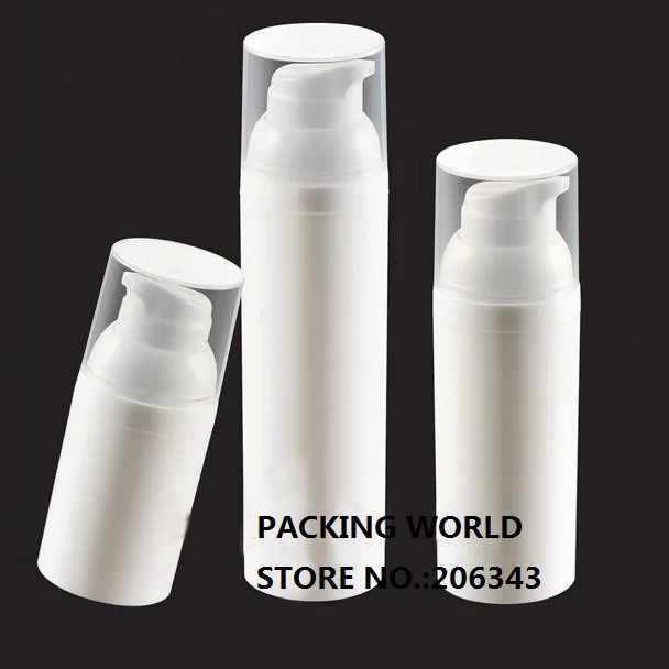 Download 75ML white plastic airless bottle with white airless pump transparent lid for essence/serum ...