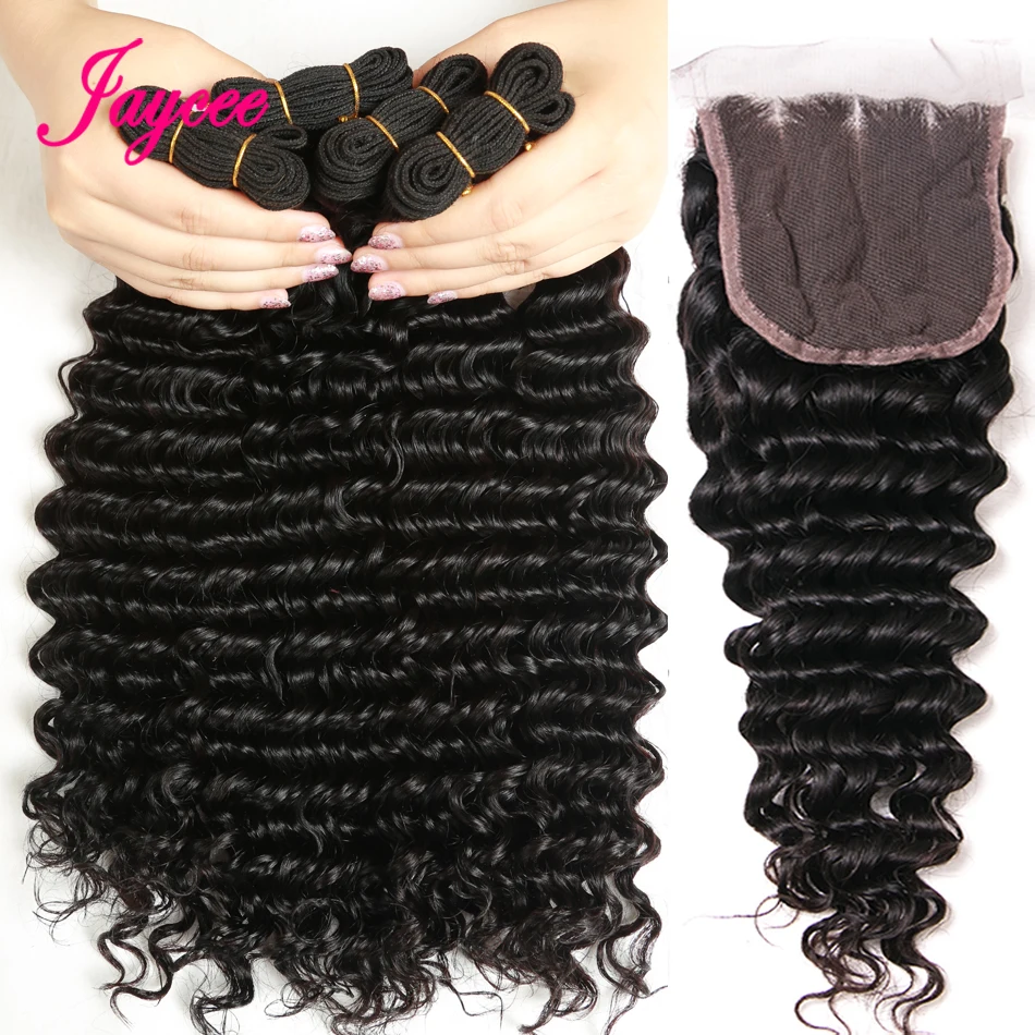 Brazilian Deep Wave Bundles With Closure 4*4 Tissages Bresilien Human Hair Extensions Brazilian Hair Weave Bundles with Closure Brazilian Deep Wave Bundles With Closure 4*4 Tissages Bresilien Human Hair Extensions Brazilian Hair Weave Bundles with Closure