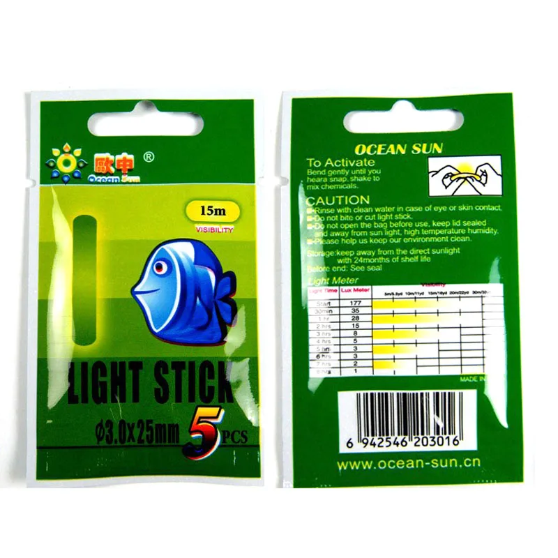 100pcs//lot Light Stick Fishing Fluorescent Lights Chemical Luminous Green Color