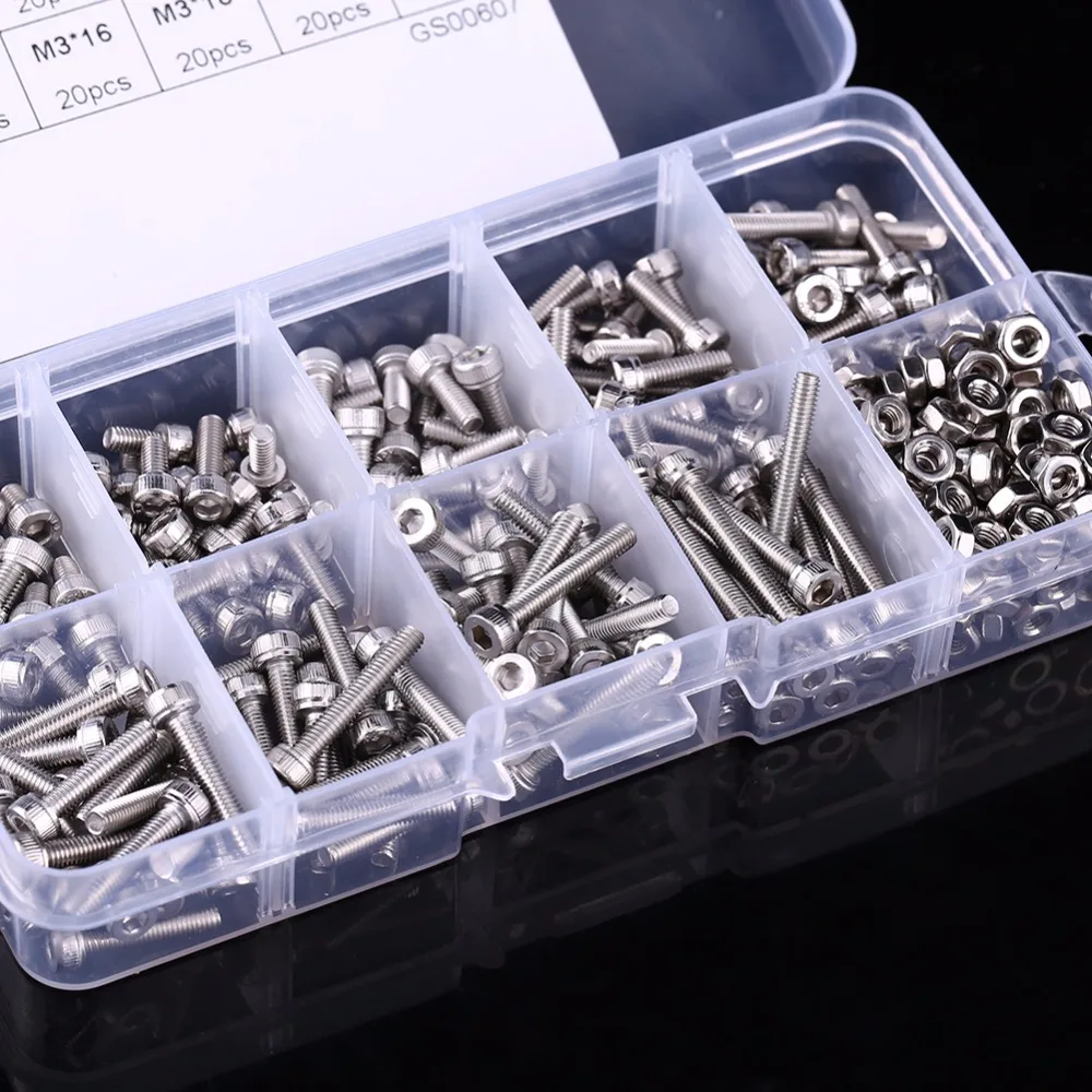 340 шт. шестигранные болты M3 (3 мм) из нержавеющей стали А2 5 20 мм|socket screw|hexagon socket screwscrew