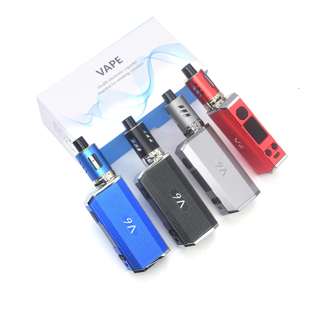 Original electric cigarette V6 100W MOD KIT 2600mah Built-in Battery with 2ml capacity Atomizer LED display VAPE pen mod kit