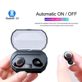 

TWS Bluetooth 5.0 Earphones Touch Control Wireless Headsets Sports Earbuds Stereo Gaming Headsets with LCD Display Charging Box