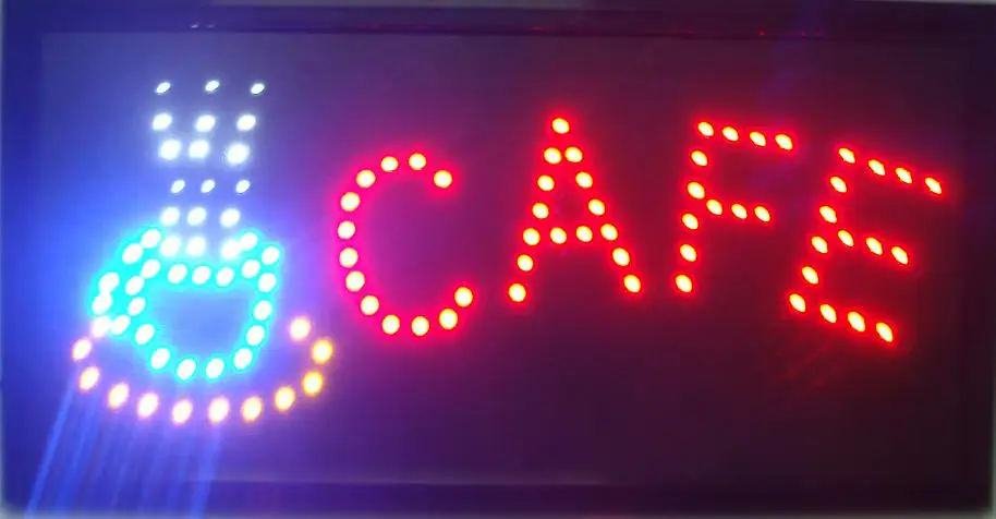 

CHENXI hot sale customed 10x19 inch indoor Cafe shop Ultra Bright flashing led display sign