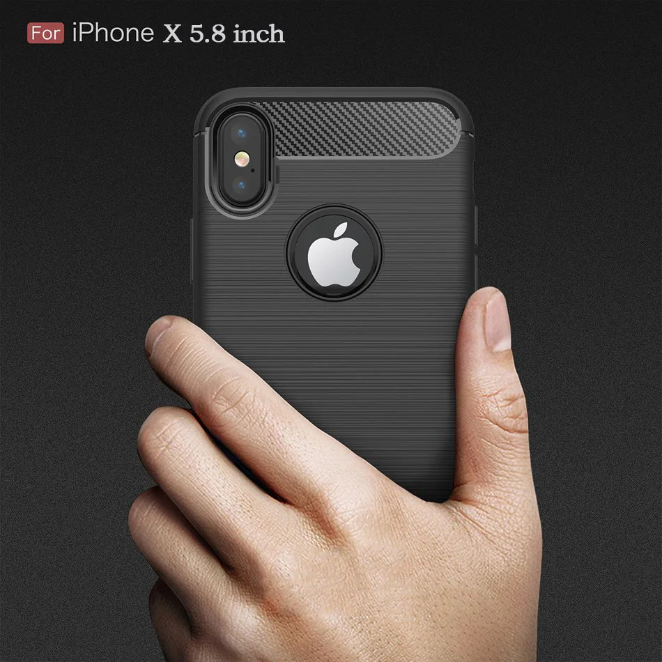 

For iPhone X Case Slim Armor Carbon Fiber Soft Case For iPhone 7 8Plus Couqe For iPhoneX Case For iphone 6 6S Plus Cover Fundas