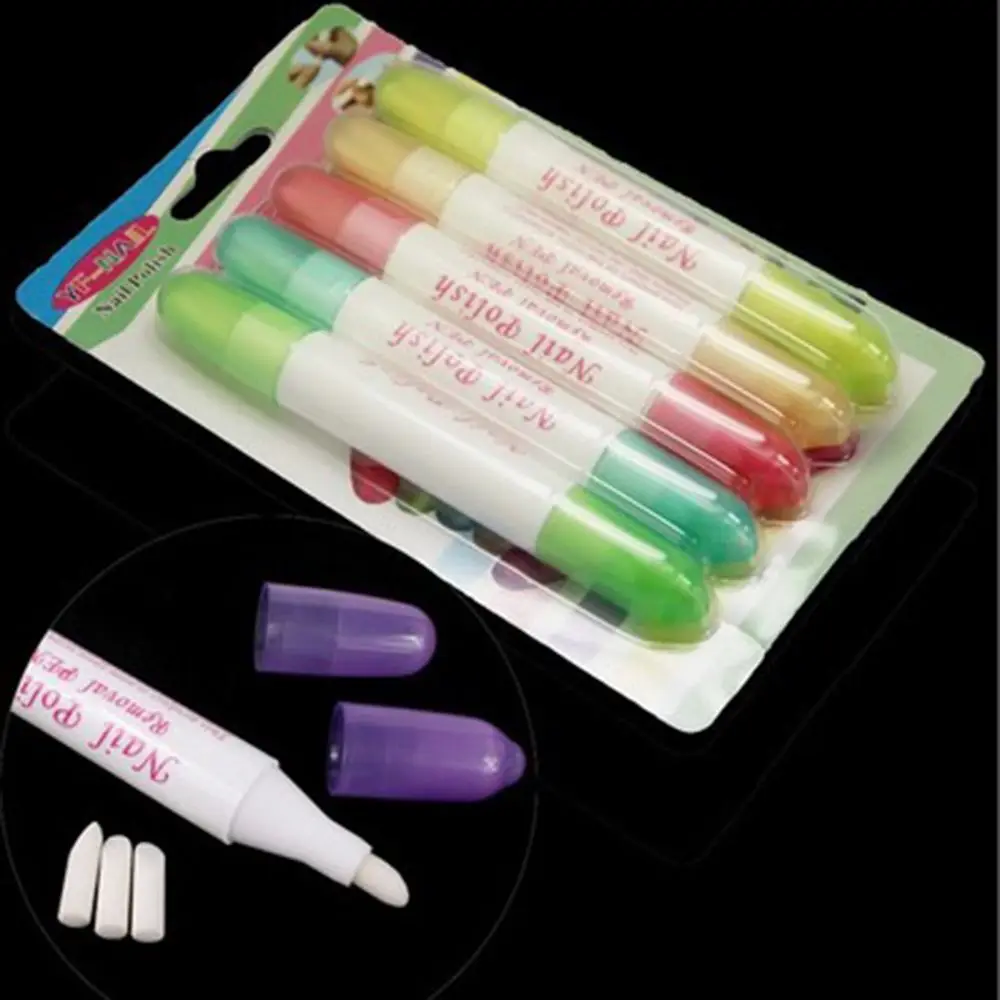 

HOT 5Pcs/1pc Fashion HOT Sale Nail Art Polish Corrector Remover Pen with 15 Tips