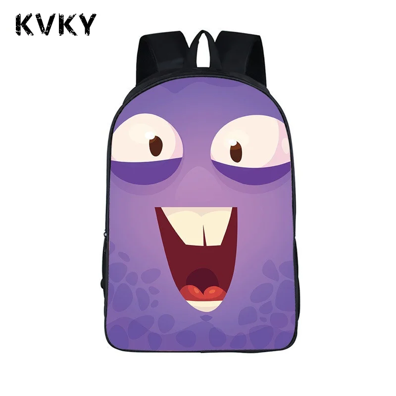 Monster Face 3D Printing Backpack For Teenagers 3D School Bags Cute