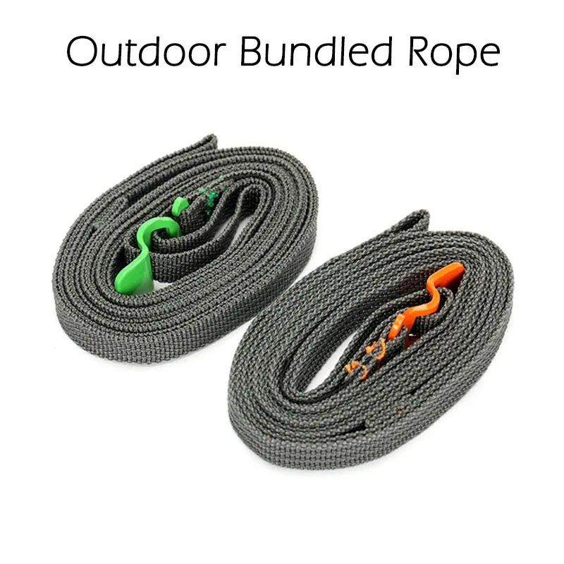 

Outdoor Travel Equipment Tied Bundle Rope Ultralight Multi-Function Luggage Strap Stainless Steel Belt Hook For Camping Hiking