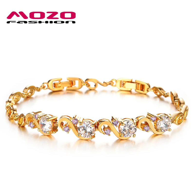 Free shipping wholesale new fashion jewelry Cubic zirconia bracelet for women gold plated lady
