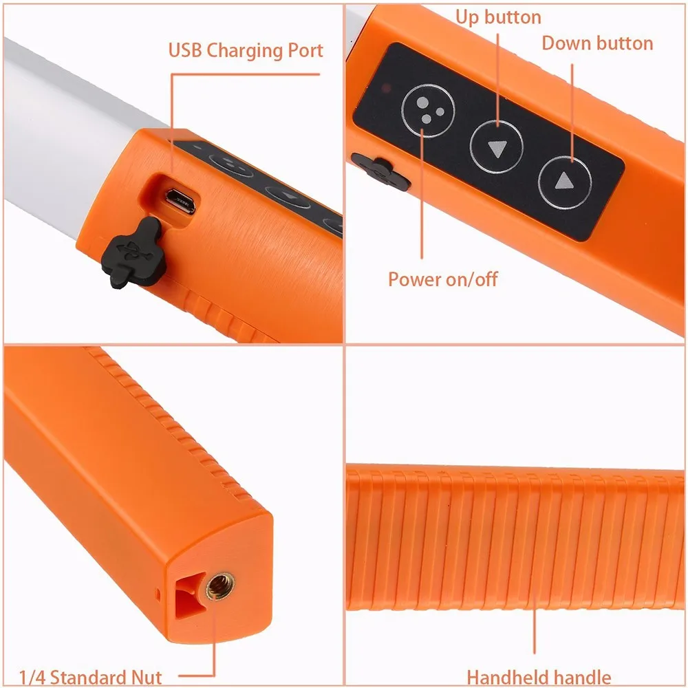 UYLED Rechargeable Portable Handheld LED Camera Video Light Wand for Portrait Photography and Videography, Magic Tube Ice Light