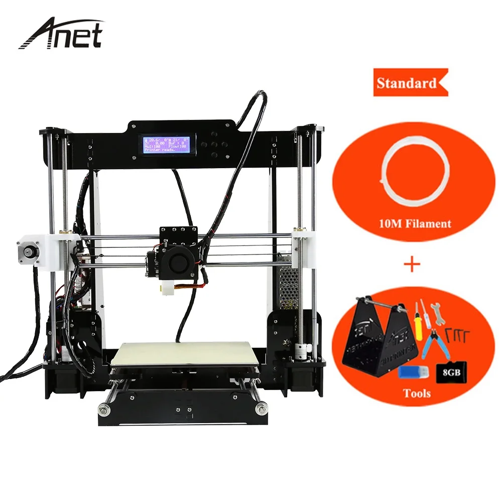 Anet Classical DIY 3D Printer A8 Impresora 3D Large Printing Size Prusa I3 with Filament SD Card and Installing Tools 3D Printer Anet Classical DIY 3D Printer A8 Impresora 3D Large Printing Size Prusa I3 with Filament SD Card and Installing Tools 3D Printer