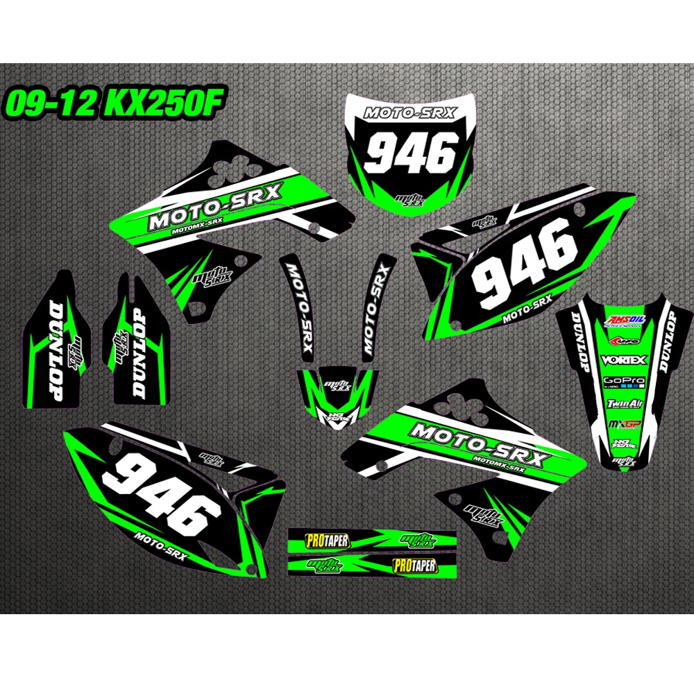 FREE Customized For Kawasaki KXF 250 KX250F 09 12 Full Graphics
