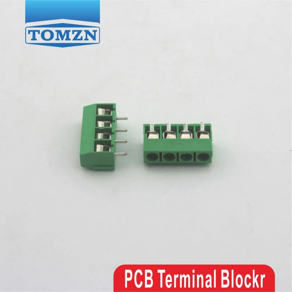

100 pcs 4 Pin Screw Green PCB Terminal Block Connector 5mm Pitch