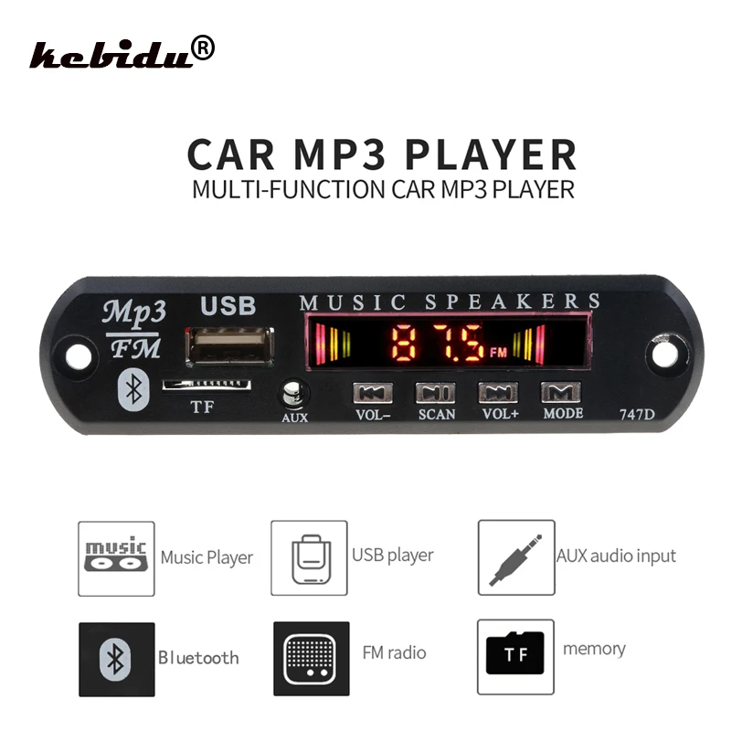 Mp3 плеер kebidu Плата декодера FM радио Bluetooth приемник TF USB 3 5 мм AUX модуль аудио для IPhone