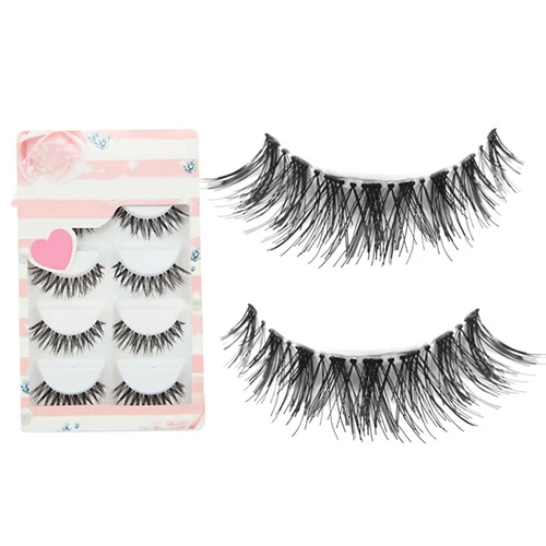

Designed 5 Pairs Black Cosmetic Cross False Eyelash Soft Long Makeup Eye Lash Extension 5H7A