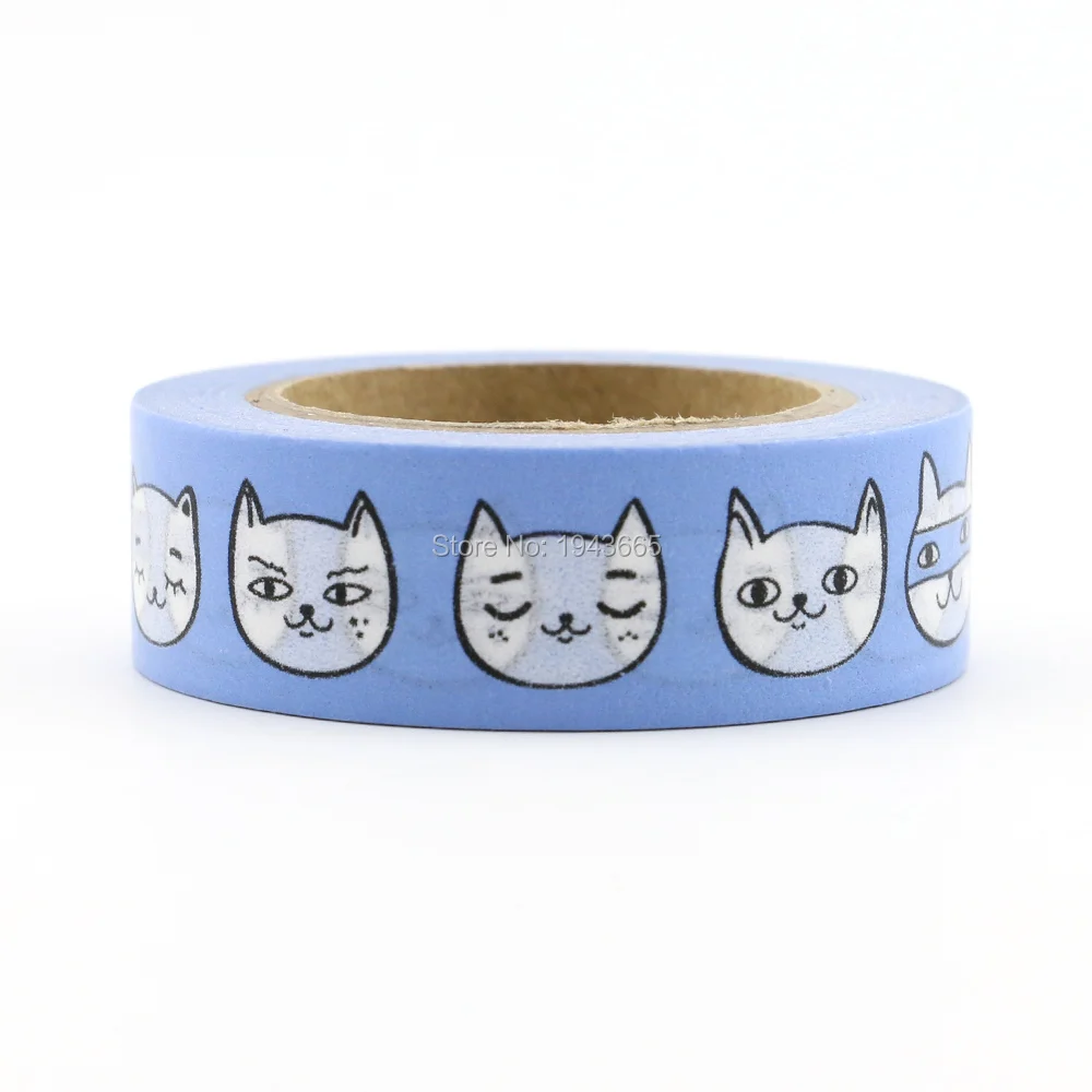

1pcs Cute emoji Cat Style Fashion Time Washi Tape Adhesive Tape DIY Scrapbooking Sticker Label Masking Tape