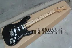 Оптовая продажа Одежда высшего качества Стандартный Stratocaster черный Электрогитары с OHSC пользовательские тела @ 22