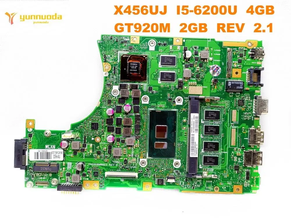 Original for ASUS X456UJ laptop motherboard X456UJ I5-6200U 4GB GT920M 2GB REV 2.1 tested good free
